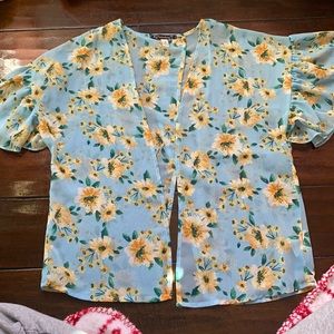 Youth M girls shawl- sunflower print